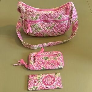 Vera Bradley Floral Pink Quilted Women's Bag Set